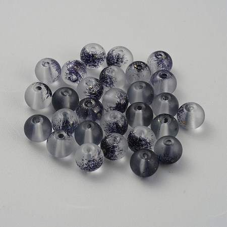 Transparent Frosted Glass Beads GLAA-WH0032-21D-1