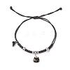 2Pcs Adjustable Waxed Cord Charm Bracelets for Couple BJEW-TA00572-3