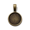 Flat Round Alloy Pendant Cabochon Settings PALLOY-N0088-27AB-NF-1