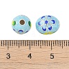 Rhodium Plated 925 Sterling Silver Enamel Beads STER-P060-07P-3