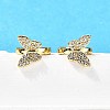 Butterfly Brass Hoop Earrings EJEW-S256-04A-G-2