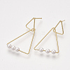 Brass Dangle Stud Earrings KK-S348-413-1