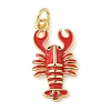 Brass Enamel Pendants KK-C110-22B-02G-1