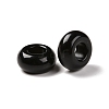 Natural Black Obsidian European Beads X-G-G740-14x8mm-34-3