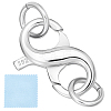 1Pc Sterling Silver Double Opening Lobster Claw Clasps STER-BBC0009-56A-1