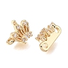 Brass Micro Pave Clear Cubic Zirconia 2-Loop Crown Spacer Bars KK-C258-16LG-2