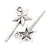 Fairy Tale Tibetan Style Alloy Magic Wand Pendants TIBEP-36112-AS-RS-3