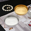 2Pcs 2 Colors Round 410 Stainless Steel Jewelry Holder Tray ODIS-LP0001-16-3