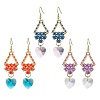 Glass Seed Beaded Dangle Earrings EJEW-MZ00323-2