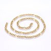 304 Stainless Steel Figaro Chain Necklaces X-MAK-L015-29A-2