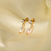 French Delicate Freshwater Pearl & Stainless Steel Stud Earrings PJ3538-3