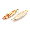 Alloy Enamel Pendants ENAM-T022-40KCG-06-2