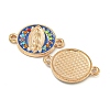 Alloy Micro Pave Colorful Cubic Zirconia Holy Virgin Mary Connector Charms with Enamel FIND-Z061-06G-02-2