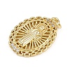 Brass Micro Pave Cubic Zirconia Pendants KK-D409-49G-02-2