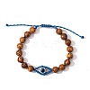 Natural Jasper Evil Eye Braided Beaded Bracelets PW-WGB8668-05-1