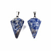 Cone/Spike/Pendulum Natural Blue Spot Jasper Pendants G-R278-76-1