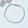 Synthetic Turquoise Tennis Bracelets KK-CBA964F-01G-03-2