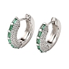 Brass Micro Pave Cubic Zirconia Hoop Earrings KK-CBA8324-22P-03-4