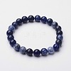 Natural Sodalite Beaded Stretch Bracelets X-BJEW-F203-05-6