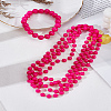 Resin Beaded Necklace & Stretch Bracelets Jewelry Set for Women SJEW-LP0001-02-1