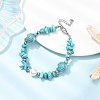 Synthetic Turquoise Chip Beaded Bracelets for Women BJEW-JB12416-04-1