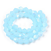 Imitation Jade Bicone Frosted Glass Bead Strands X-EGLA-A039-J6mm-MB03-3