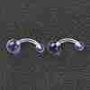 Acrylic Curved Barbell Eyebrow Rings AJEW-P084-08-2