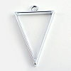 Rack Plating Alloy Triangle Open Back Bezel Pendants X-PALLOY-S047-09D-FF-2