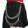 Punk Style Alloy with Aluminium Spiked Cone Double Layered Chain Belts for Pants FS-WGA3437-06-1