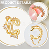 4Pcs Triple C-Shaped Alloy Micro Pave Clear Cubic Zirconia Cuff Earrings EJEW-WR0001-011-8