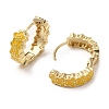 Flower Real 18K Gold Plated Brass Hoop Earrings EJEW-L268-015G-04-2