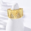 Brass Micro Pave Clear Cubic Zirconia Cuff Rings for Women RJEW-Q009-08G-1