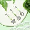 Glass Beaded & Alloy Pendant Decorations HJEW-YW00004-2