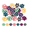 DICOSMETIC 21Pcs 7 Colors Dog Paw Print Food Grade Eco-Friendly Silicone Beads SIL-DC0001-31-8