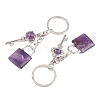 Natural Amethyst Pendant Keychains KEYC-A016-01P-11-2
