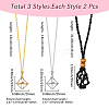 6Pcs 3 Styles Waxed Cord & 304 Stainless Steel Macrame Pouch Empty Stone Holder Pendant Slider Necklace Making NJEW-SC0001-88-2