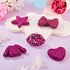 5Pcs 5 Styles Handmade Polymer Clay Glass Rhinestone Big Pendants RB-BT0001-04-5