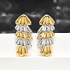 304 Stainless Steel Two-tone Stud Earrings for Women EJEW-R023-01GP-03-1