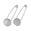 304 Stainless Steel Safety Pin Brooch Base Settings STAS-A142-02C-P-1