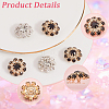 Gorgecraft 16Pcs 2 Colors 1-Hole Alloy Rhinestone Shank Buttons BUTT-GF0003-62-6