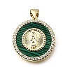 Easter Brass Clear Cubic Zirconia & Acrylic Pendants KK-G602-06G-01-1