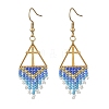 Glass Beads Braided Dangle Earrings EJEW-MZ00786-5