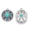 Synthetic Turquoise Pendants PALLOY-TAC0044-52AS-2