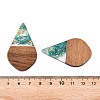 Transparent Resin and Walnut Wood Pendants RESI-T057-06I-4