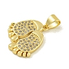 Rack Plating Brass Pave Cubic Zirconia Pendants KK-U029-26G-2