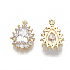 Brass Micro Pave Cubic Zirconia Pendants X-KK-S354-069-NF-2