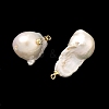 Brass & Pearl Micro Pave Cubic Zirconia Pendants KK-H259-13A-G02-2