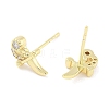 Brass Pave Clear Cubic Zirconia Stud Earring EJEW-S217-G01-2