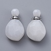 Faceted Natural White Jade Openable Perfume Bottle Pendants G-E564-08A-P-2