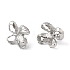 Non-Tarnish 304 Stainless Steel Hollow Flower Stud Earrings for Women EJEW-K244-27P-1